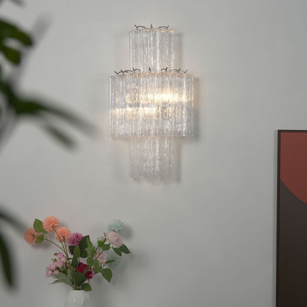 Glacier Tier Glass Wall Light - view 9 | Metavaya