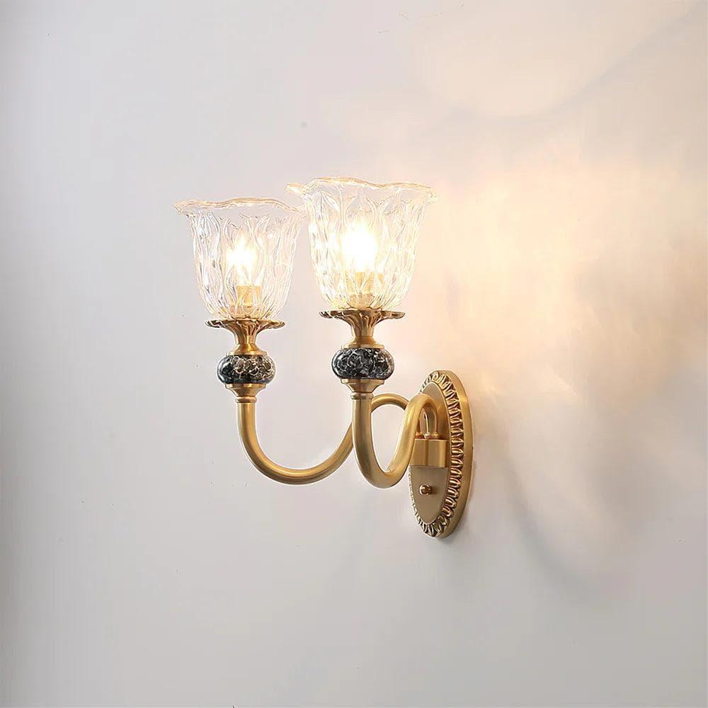 Metavaya Wall lamp L 44cm x W 23.5cm x H 33cm / Brass & Green Ceramics Glass Ceramic Wall Lamp 662668874708 M2023061802-2