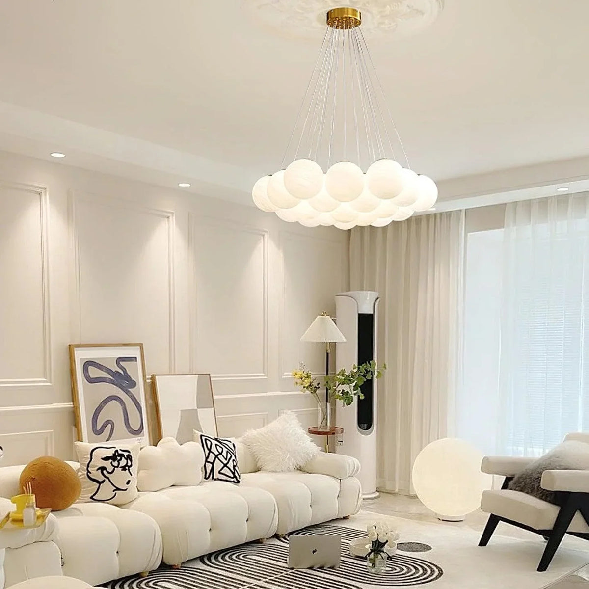 Metavaya Chandelier 19 heads size: Dia 75cm x H 150cm / ∅ 29.5″ x H 59.1″ / Gold Glass Cluster Chandelier 6938617789459 M2023100904-3