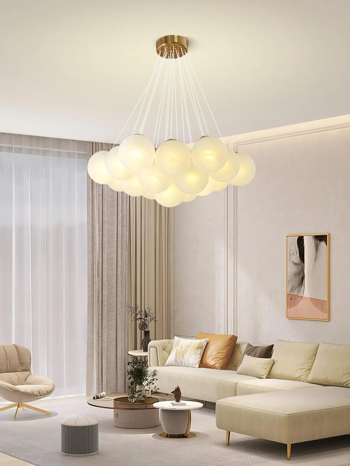 Metavaya Chandelier Glass Cluster Chandelier