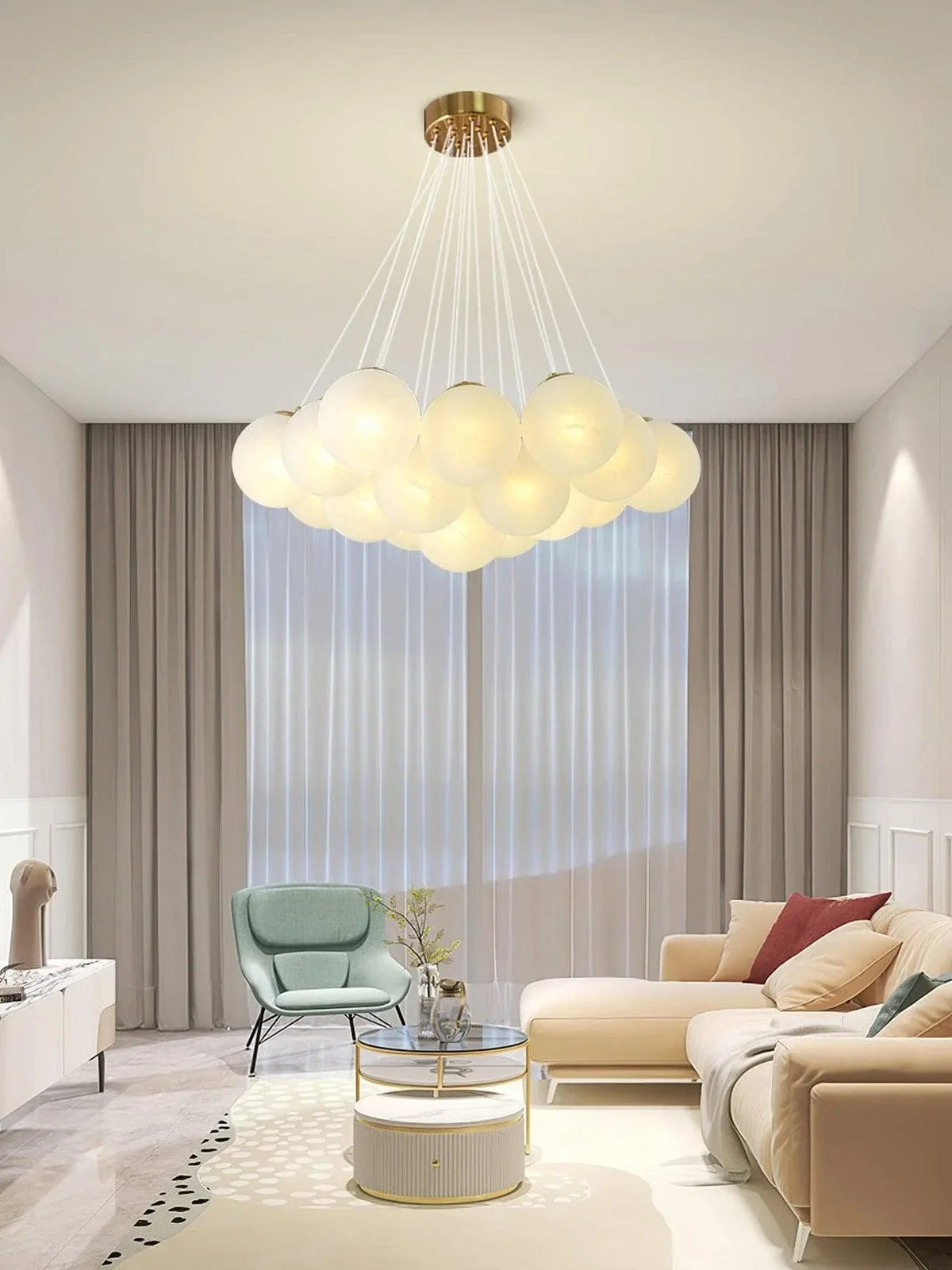 Metavaya Chandelier Glass Cluster Chandelier