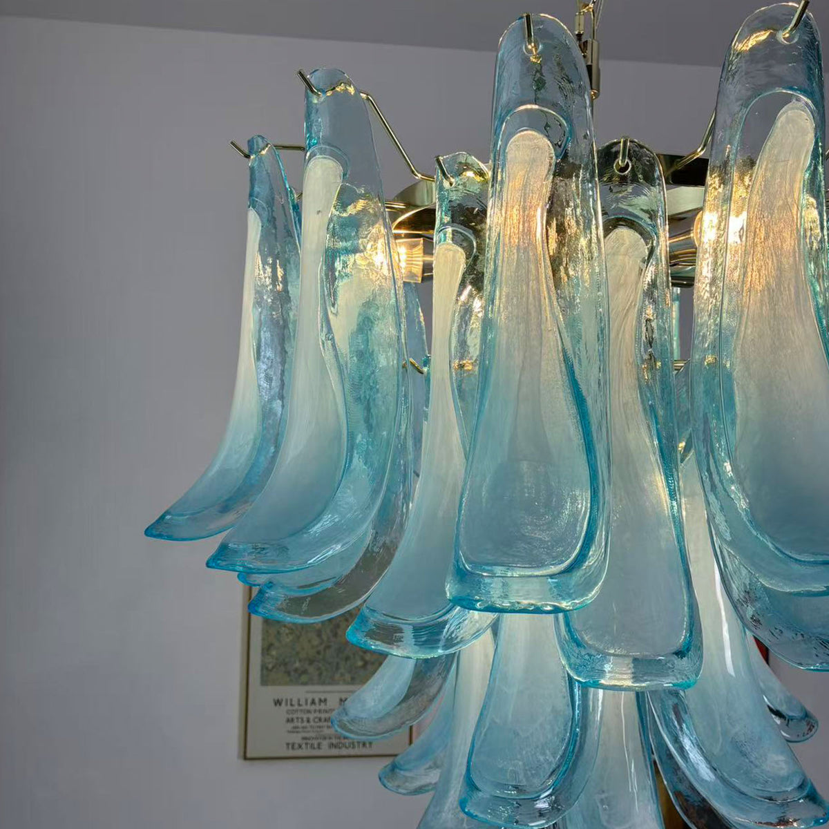 Blue Glass Murano Petals Gorgeous Chandelier - view 19 | Metavaya