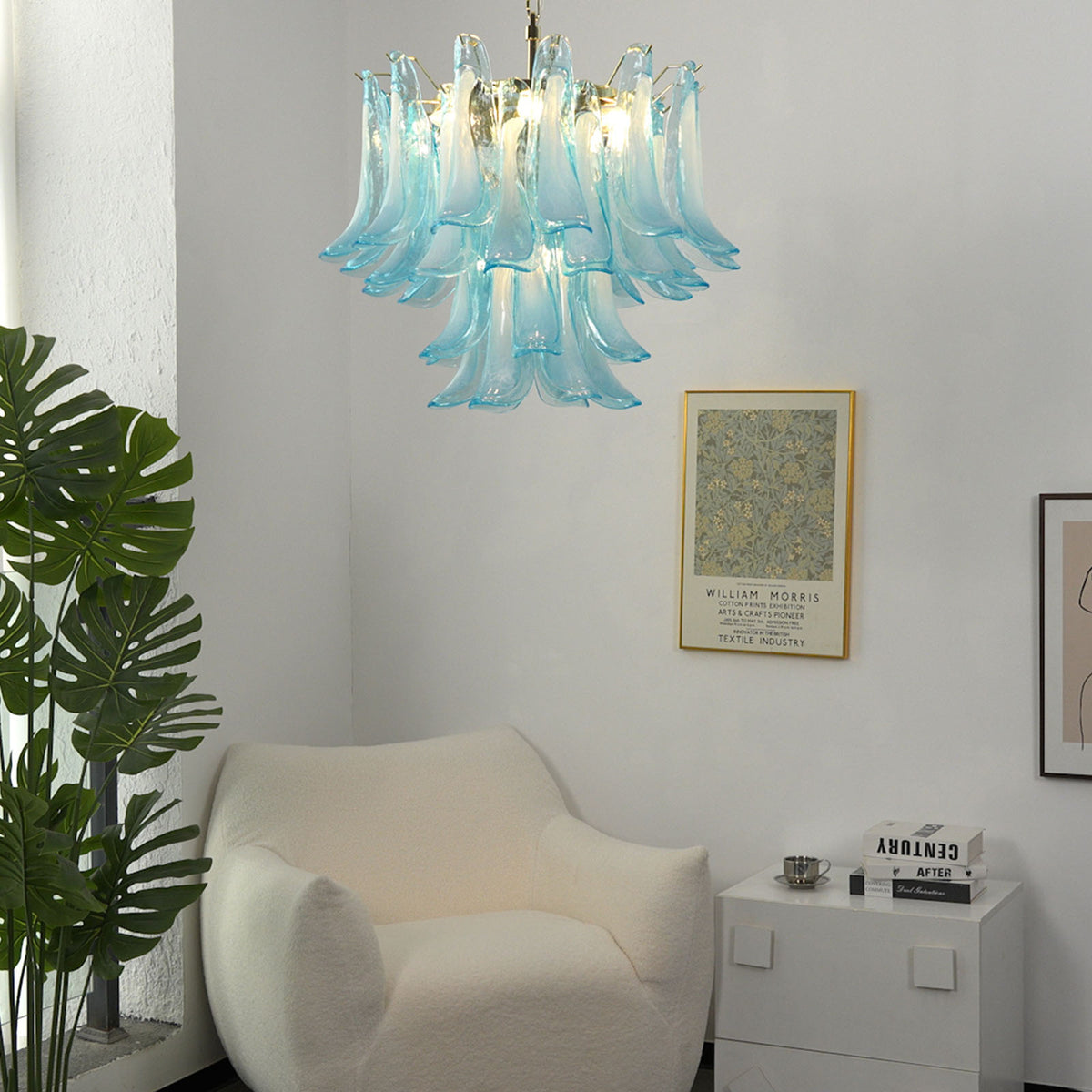 Blue Glass Murano Petals Gorgeous Chandelier - view 9 | Metavaya