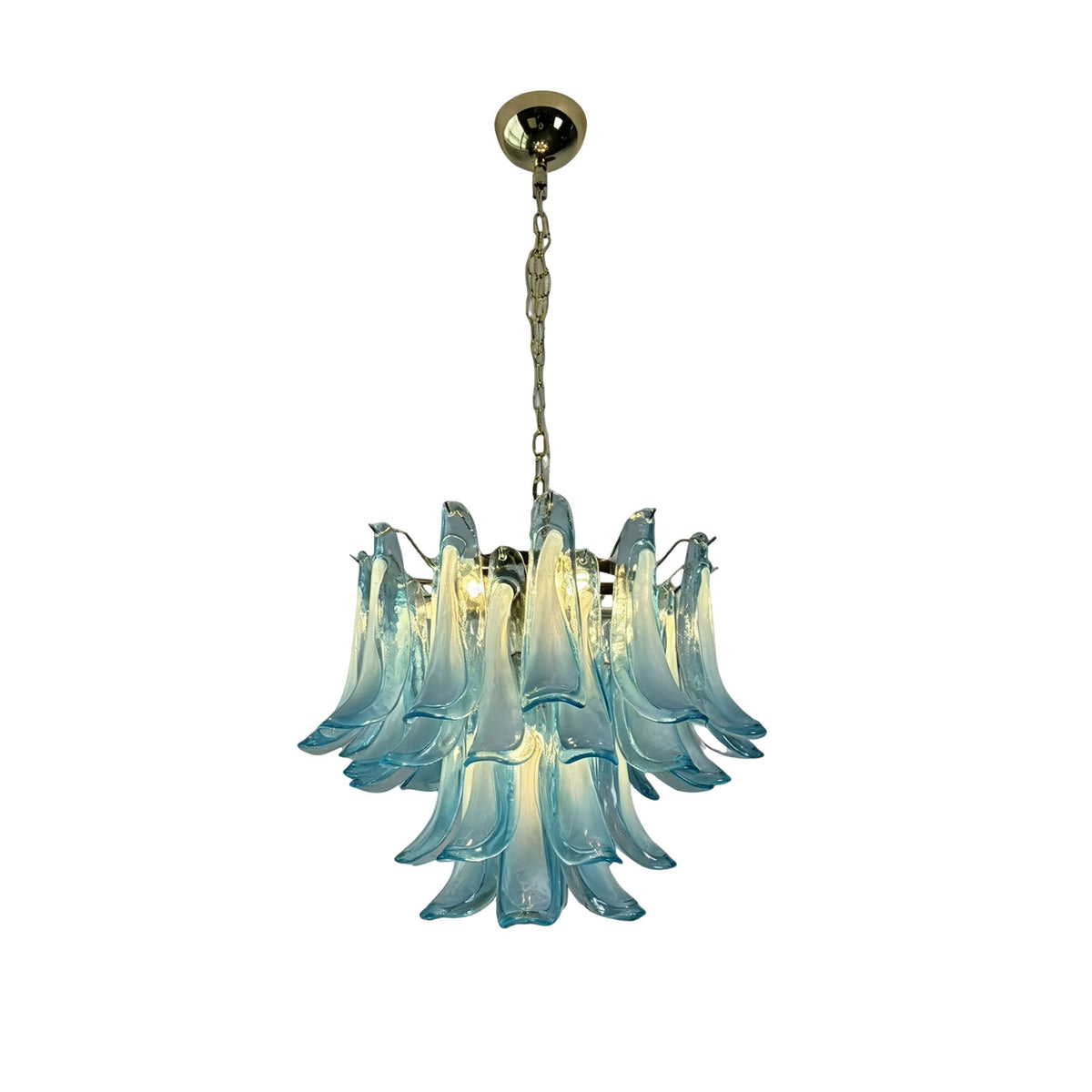 Blue Glass Murano Petals Gorgeous Chandelier - view 23 | Metavaya