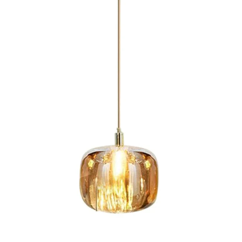 Metavaya Pendant Light Dia 11cm x H 10cm / ∅ 4.3″ x H 3.9″ / Amber Glass Pendant Light 6938617816445 M2023112405-2