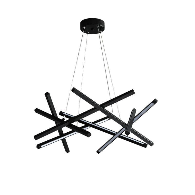 Metavaya Chandelier Dia 65cm x H 35cm / ∅ 25.6″ x H 13.8″ / Black / Warm Light Gold Color Chandelier 6938617803070 M2023102304-1