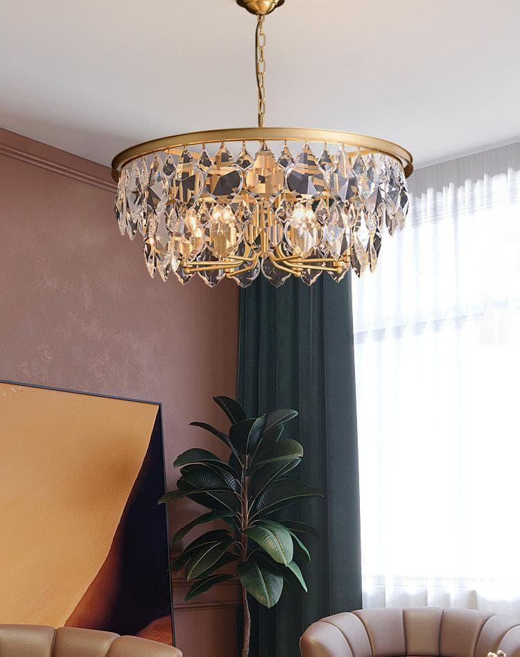 Metavaya chandelier Golden beveled glass crystal chandelier