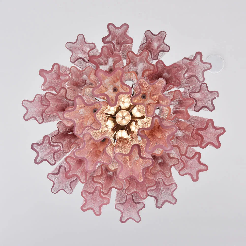 Gradient Red Glass Tube Chandelier - view 10 | Metavaya