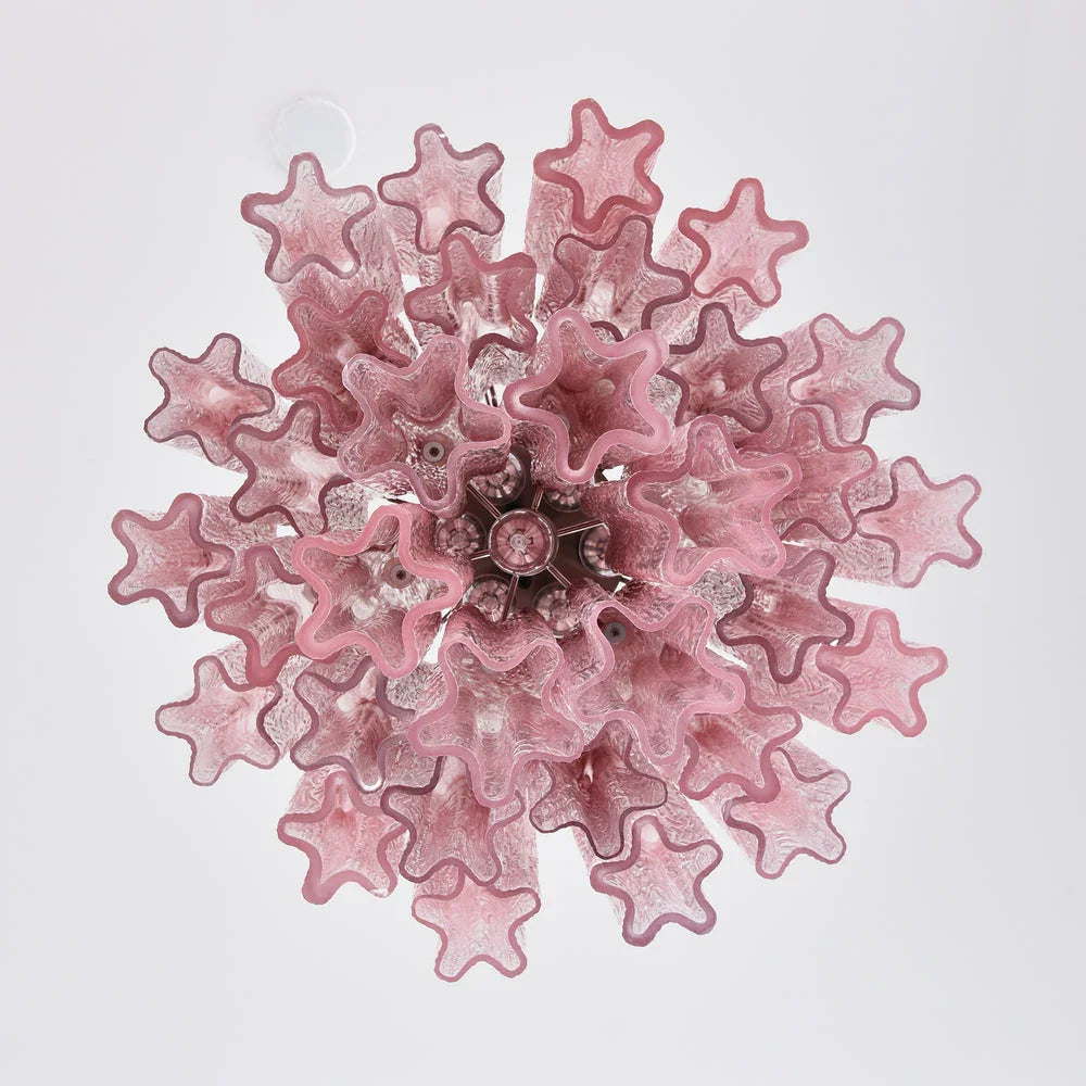 Gradient Red Glass Tube Chandelier - view 12 | Metavaya