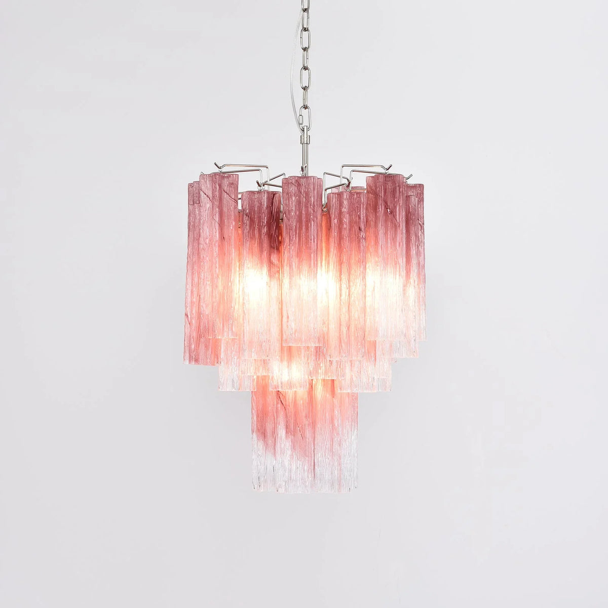 Gradient Red Glass Tube Chandelier - view 20 | Metavaya