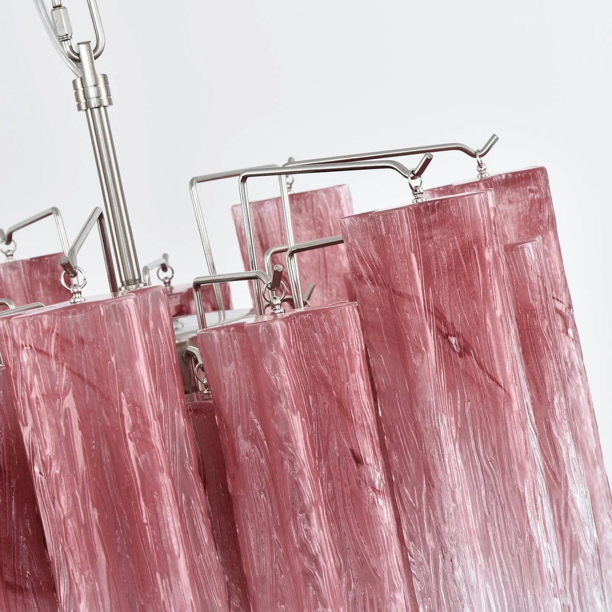 Gradient Red Glass Tube Chandelier - view 21 | Metavaya