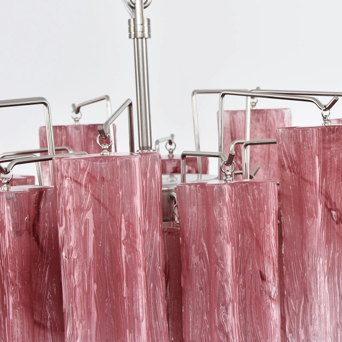Gradient Red Glass Tube Chandelier - view 23 | Metavaya