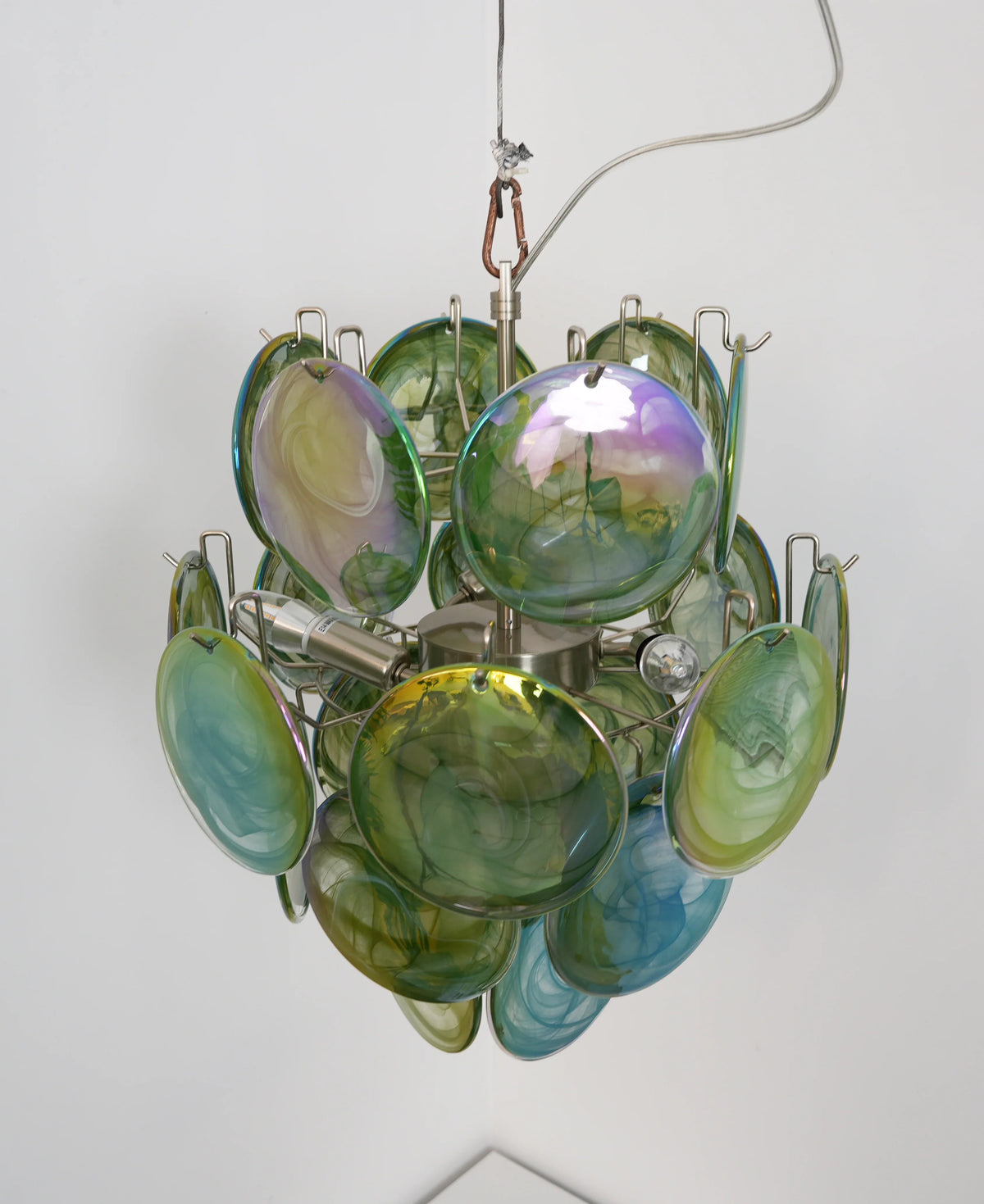 Green Disc Glass Chandelier - view 14 | Metavaya