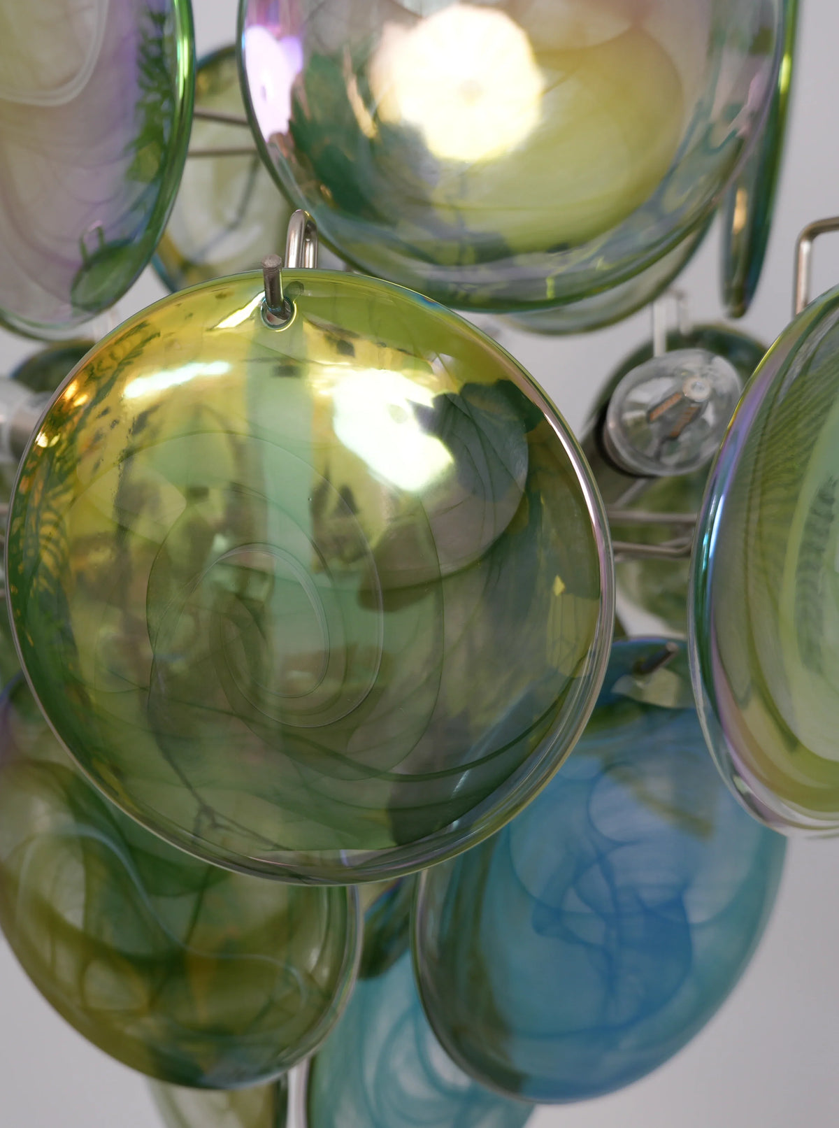 Green Disc Glass Chandelier - view 16 | Metavaya
