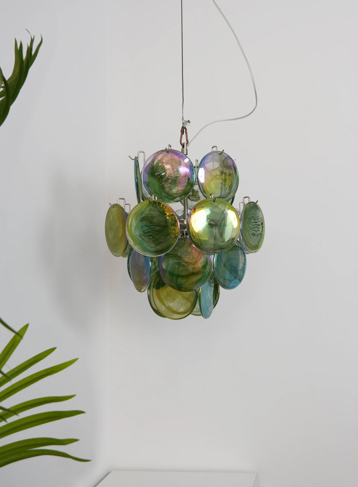 Green Disc Glass Chandelier - view 13 | Metavaya
