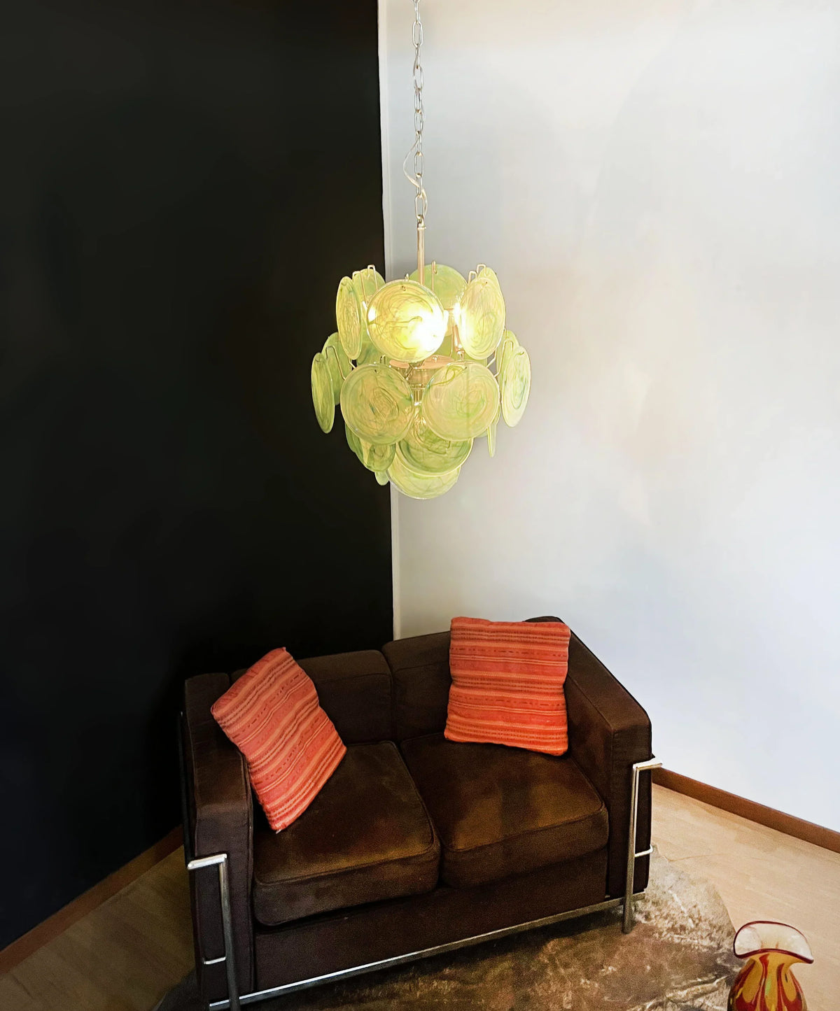 Green Disc Glass Chandelier - view 11 | Metavaya