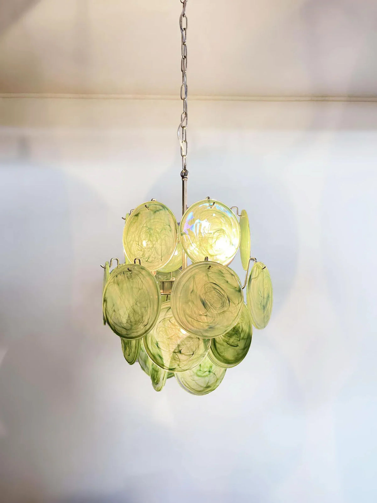 Green Disc Glass Chandelier - view 15 | Metavaya