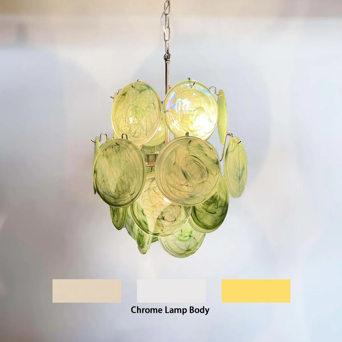 Green Disc Glass Chandelier - view 18 | Metavaya