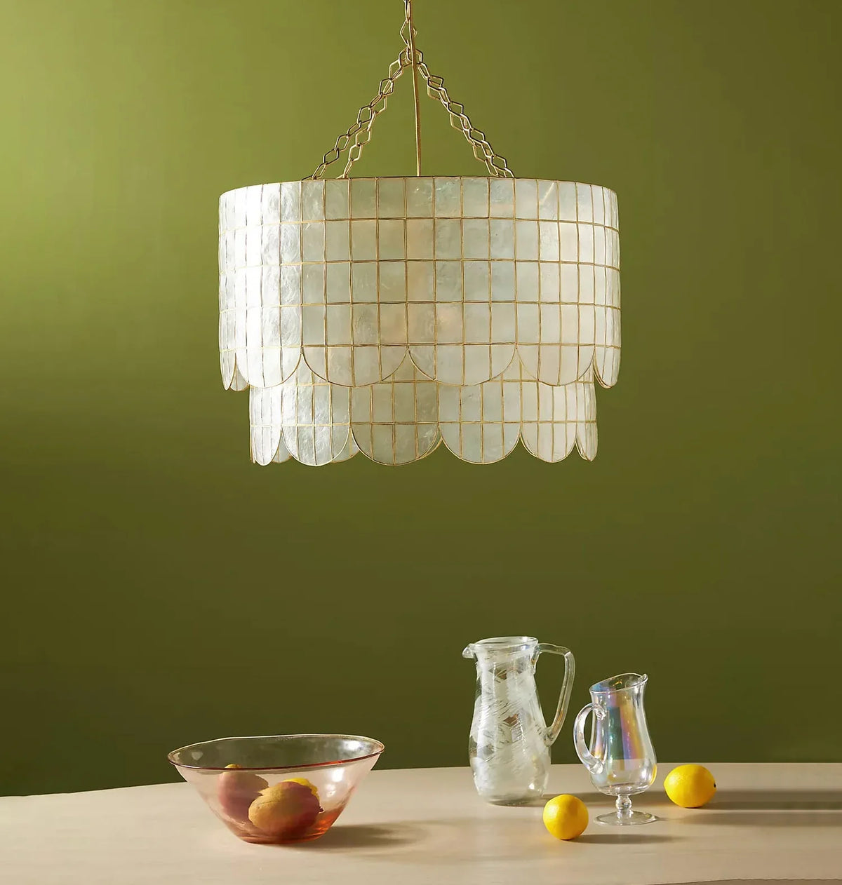 Hailee Capiz Chandelier - view 7 | Metavaya