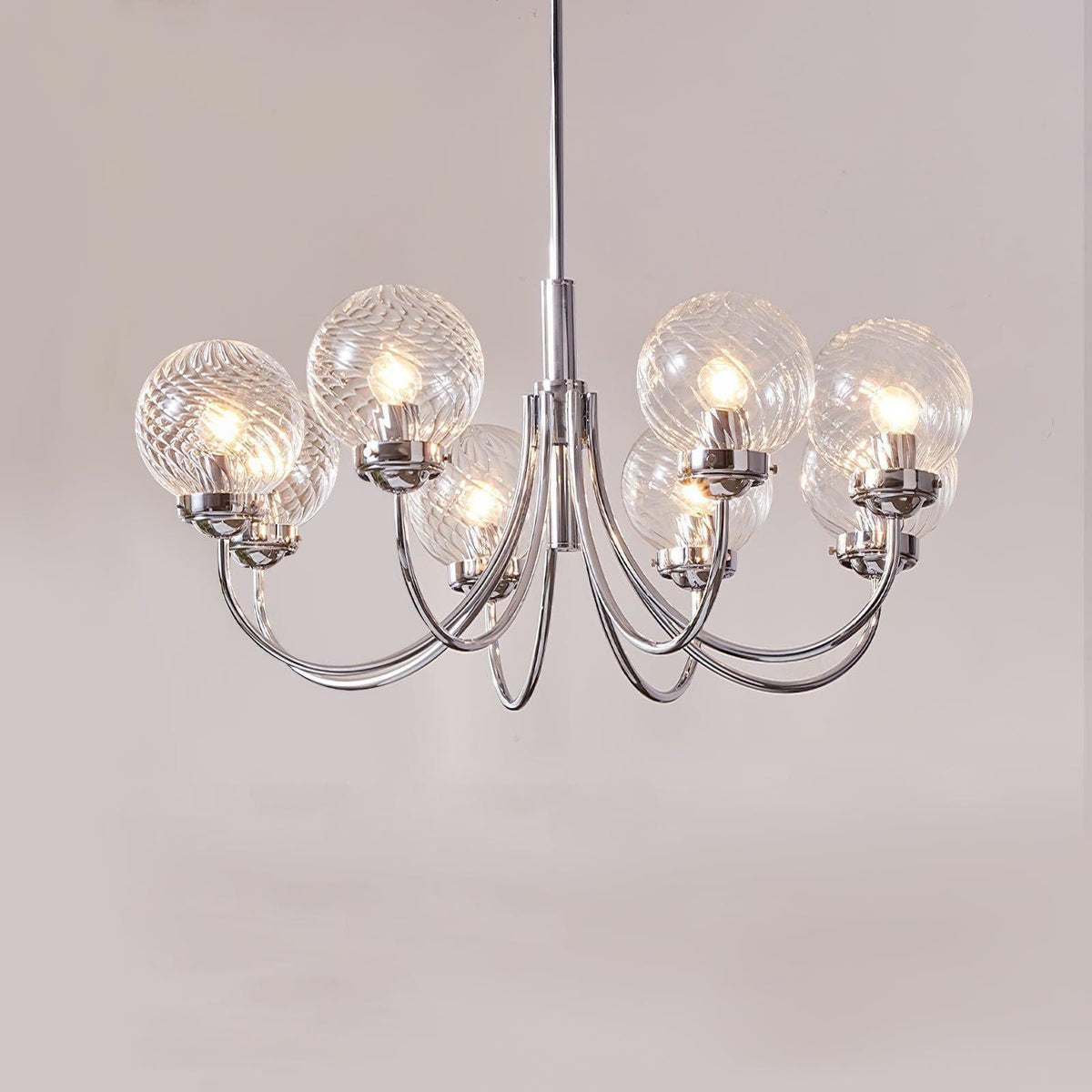 Metavaya Chandelier 8 heads Size: Dia 80cm x H 35cm / ∅ 31.5″ x H 13.8″ / Chrome Hamilton Chandelier 6938617790004 M2023101103-2