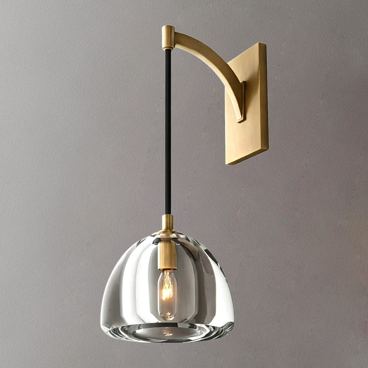Hemispherical Brass Wall Lamp - view 10 | Metavaya
