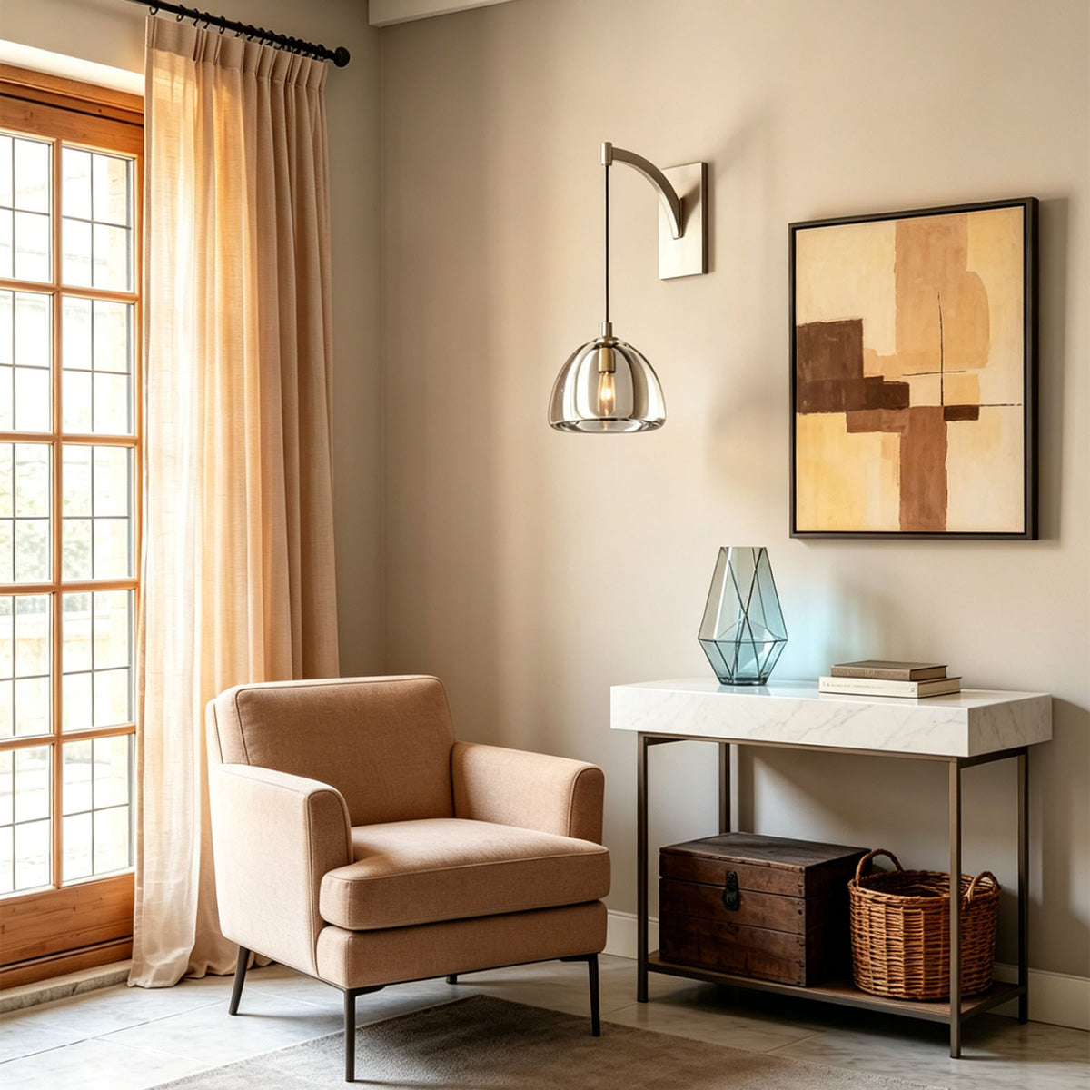 Hemispherical Brass Wall Lamp - view 3 | Metavaya