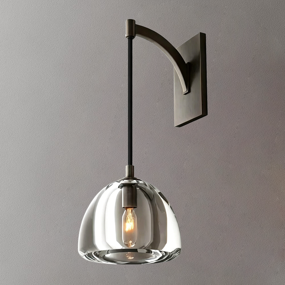 Hemispherical Brass Wall Lamp - view 11 | Metavaya