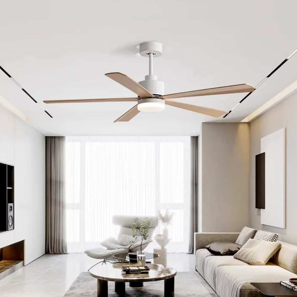 Industrial Nordic Blade Ceiling Fan Light - view 2 | Metavaya