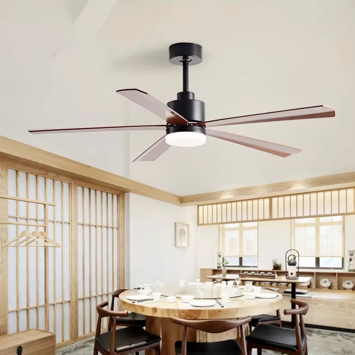 Industrial Nordic Blade Ceiling Fan Light - view 3 | Metavaya