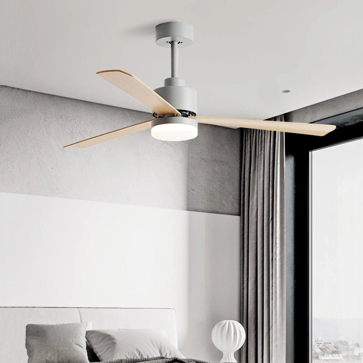 Industrial Nordic Blade Ceiling Fan Light - view 5 | Metavaya