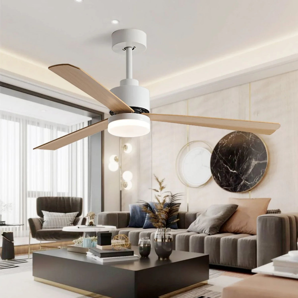 Industrial Nordic Blade Ceiling Fan Light - view 9 | Metavaya