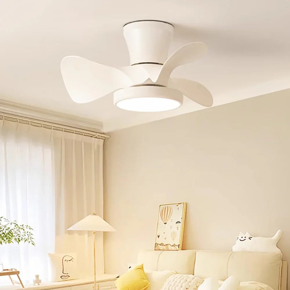 Industrial Round Acrylic Ceiling Fan Light - view 5 | Metavaya