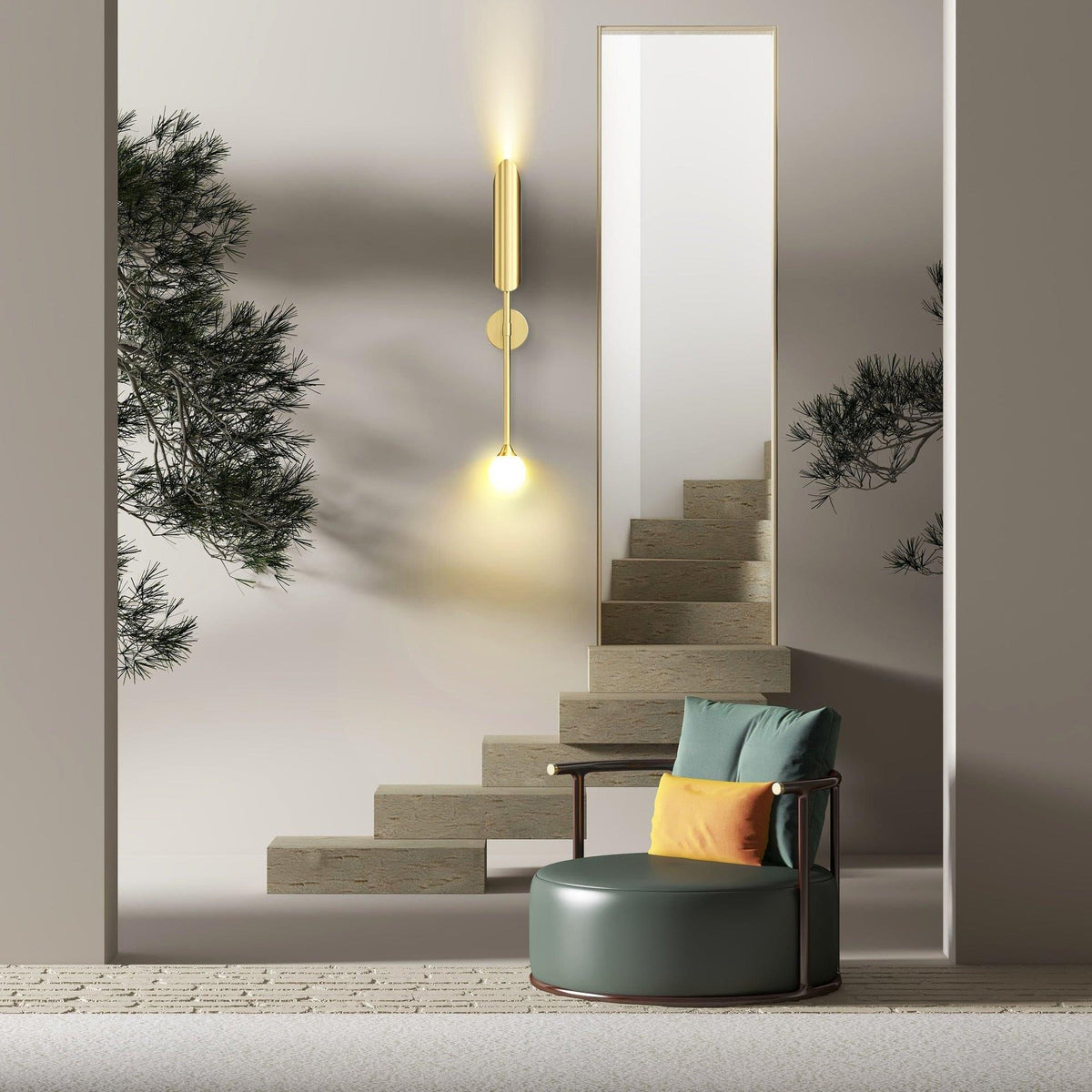 Metavaya Wall lamp long tube candle holder long tube candle holder|copper wall lamp 