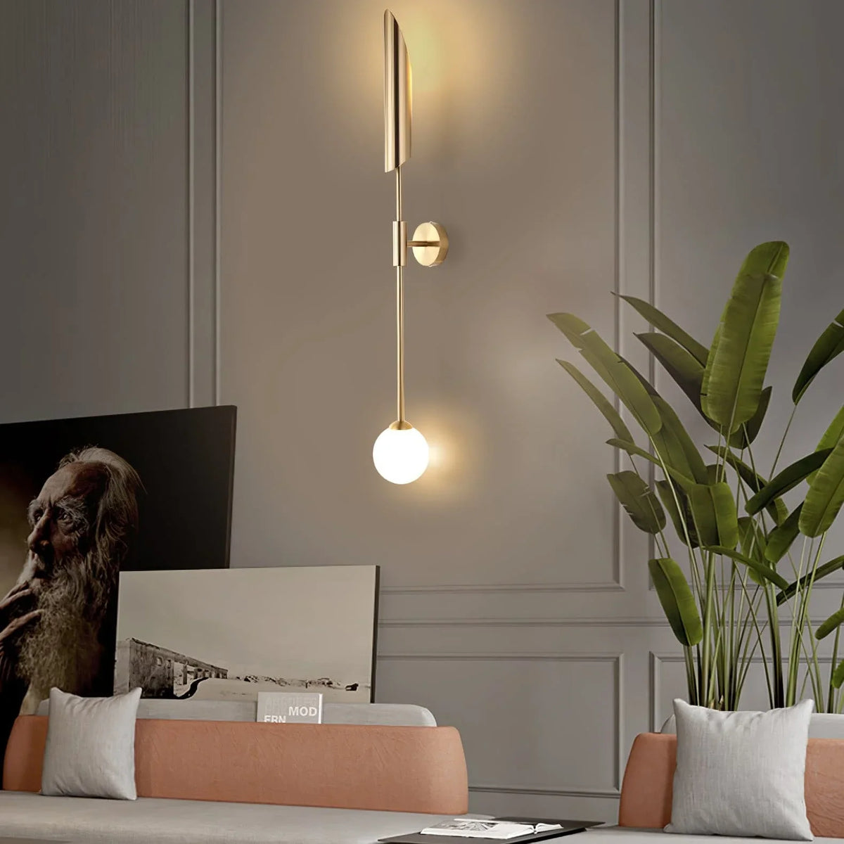Metavaya Wall lamp long tube candle holder long tube candle holder|copper wall lamp 