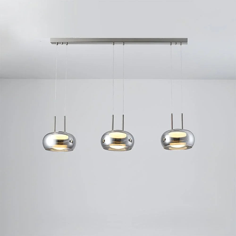 Metavaya Pendant lamp 3heads L 39.4″ x W 13.8″ x H 7.1″/ L 100cm x W 35cm x H 18cm / Silver & Smoke grey / Trichromatic Dimming Johan Pendant Lamp 662668905075 M2024010910-2 Johan Pendant Lamp | Discount Sale
