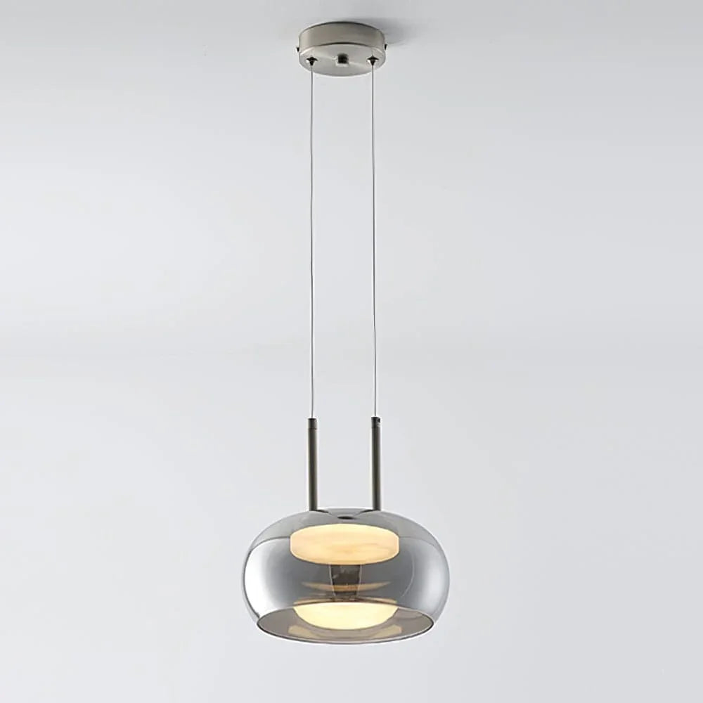 Metavaya Pendant lamp ∅ 13.8″ x H 7.1″/ Dia 35cm x H 18cm / Silver & Smoke grey / Trichromatic Dimming Johan Pendant Lamp 662668905068 M2024010910-1 Johan Pendant Lamp | Discount Sale