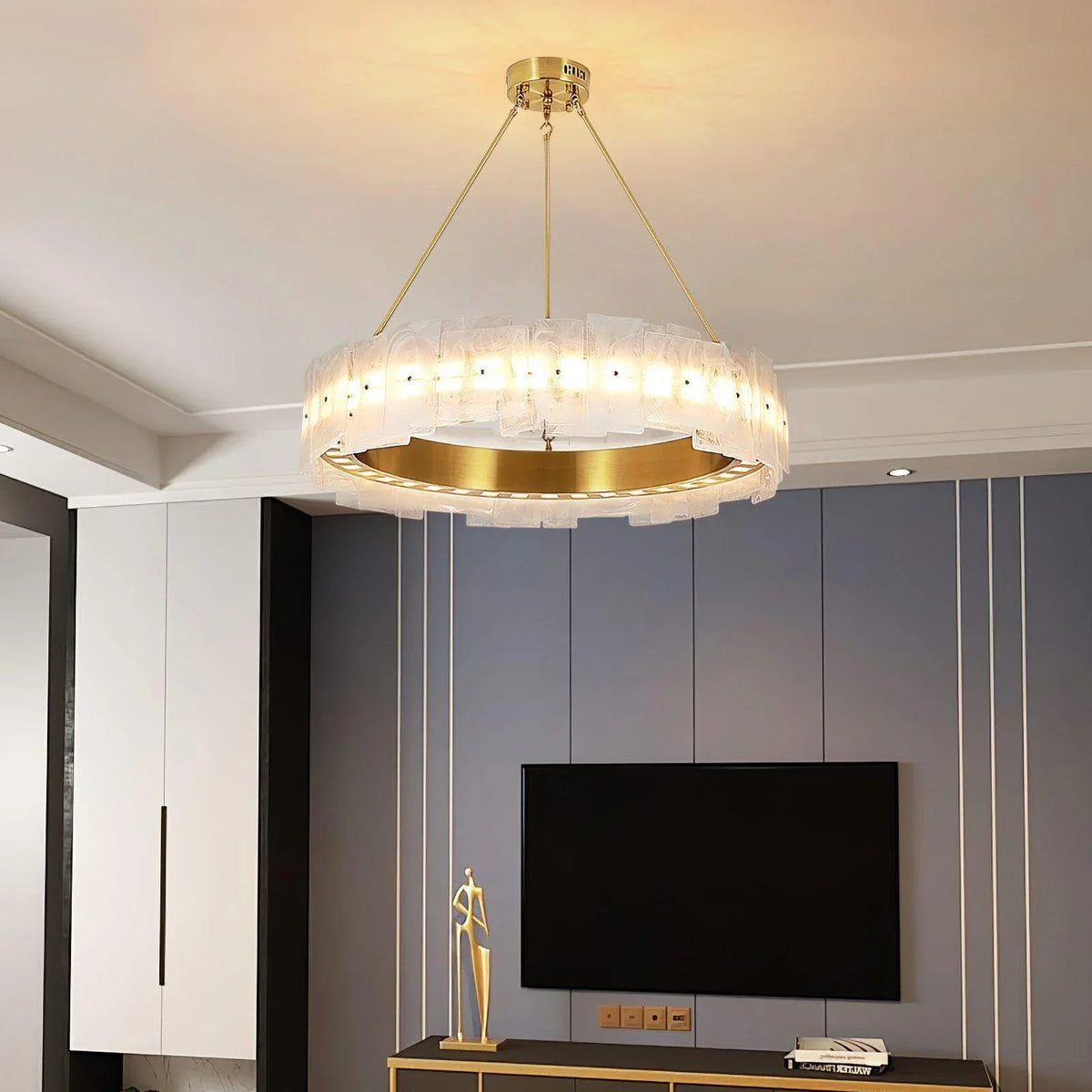 Metavaya Chandelier Dia 60cm x H 18cm / ∅ 23.6″ x H 7.1″ / Gold / Warm White LEAH Chandelier 662668847955 M2023122701-1 Leah Chandelier | Discount Sale