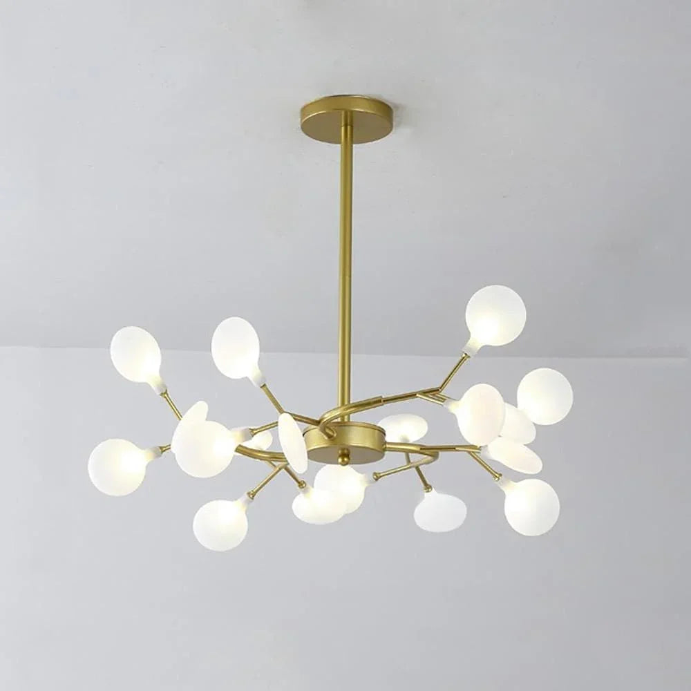Metavaya Chandelier 18 heads Dia 58 cm x H 35 cm / ∅ 22.8″ x H 13.8″ / Gold LED Firefly Sputnik Chandelier 662668828534 M2023121602-1