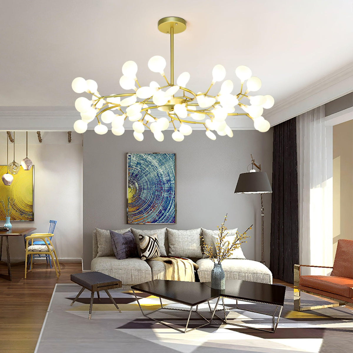 Metavaya Chandelier LED Firefly Sputnik Chandelier