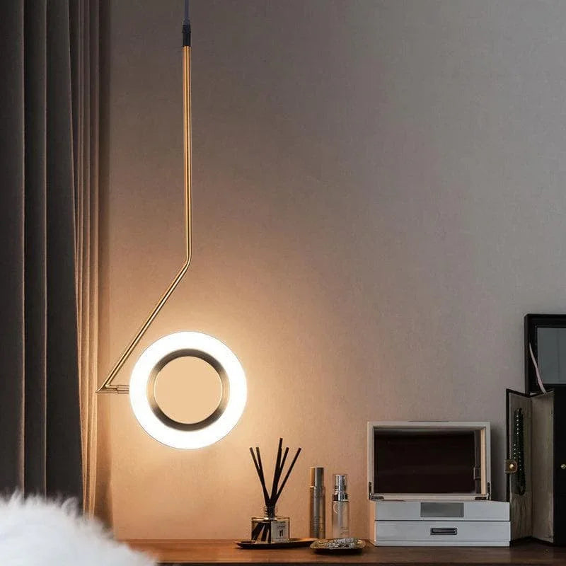 Metavaya Pendant light Dia 16cm x H 150cm / ∅ 6.3″ x H 59″ / Gold / Warm White L Shaped Pendant Light 662668841748 M2023122103-1 L Shaped Pendant Light | Special Sale