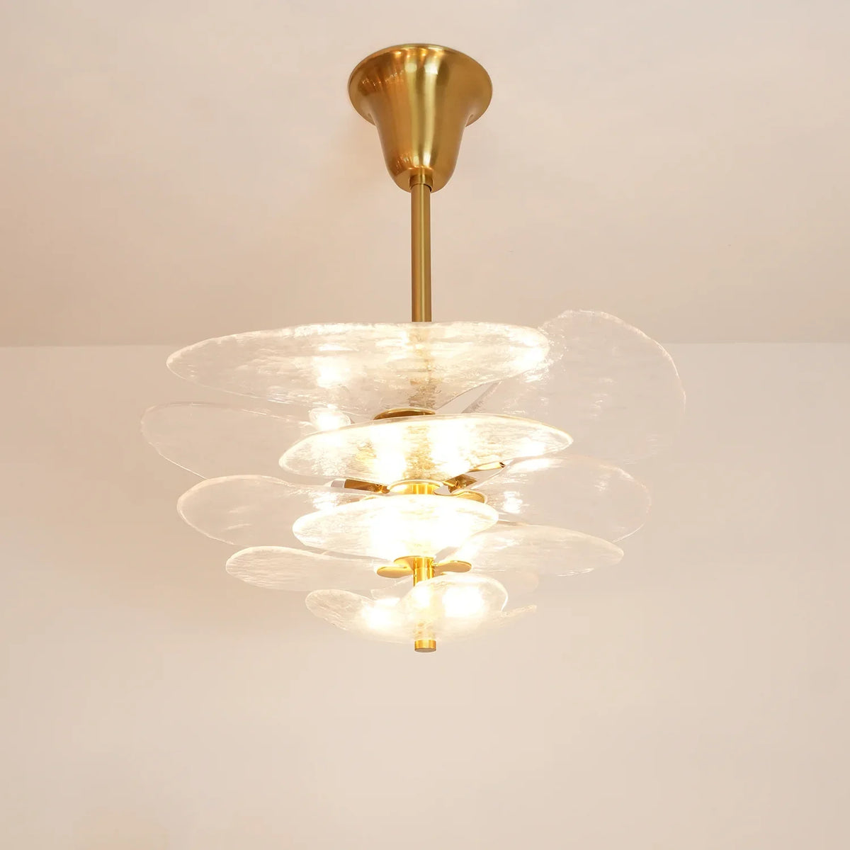 Leaf Lilypad Glass Chandelier - view 7 | Metavaya