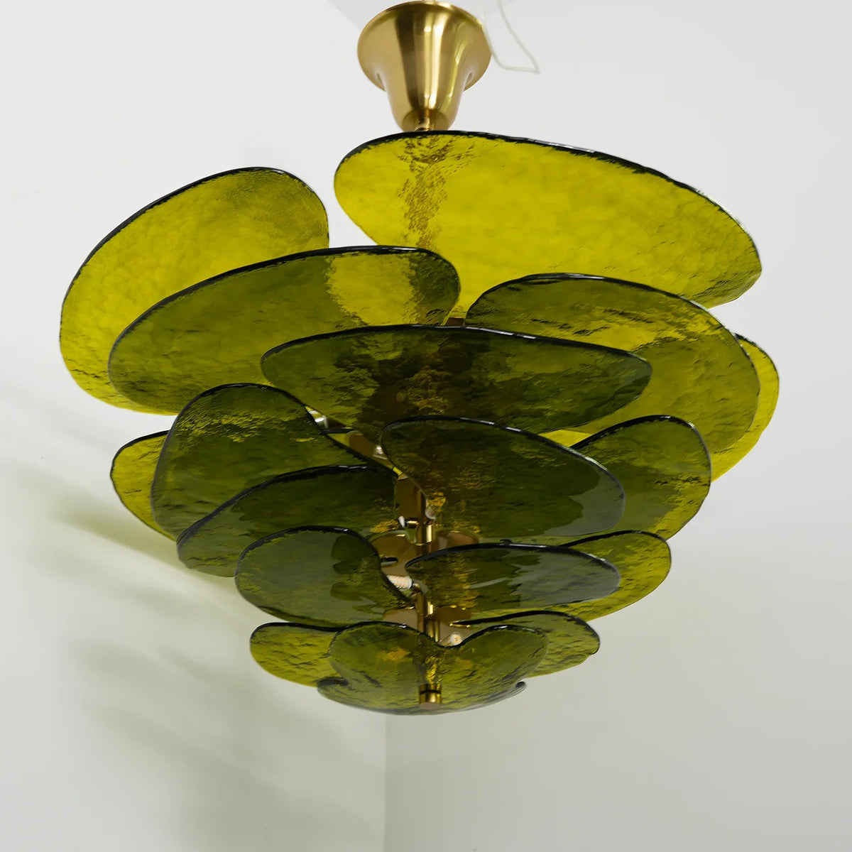 Leaf Lilypad Glass Chandelier - view 8 | Metavaya