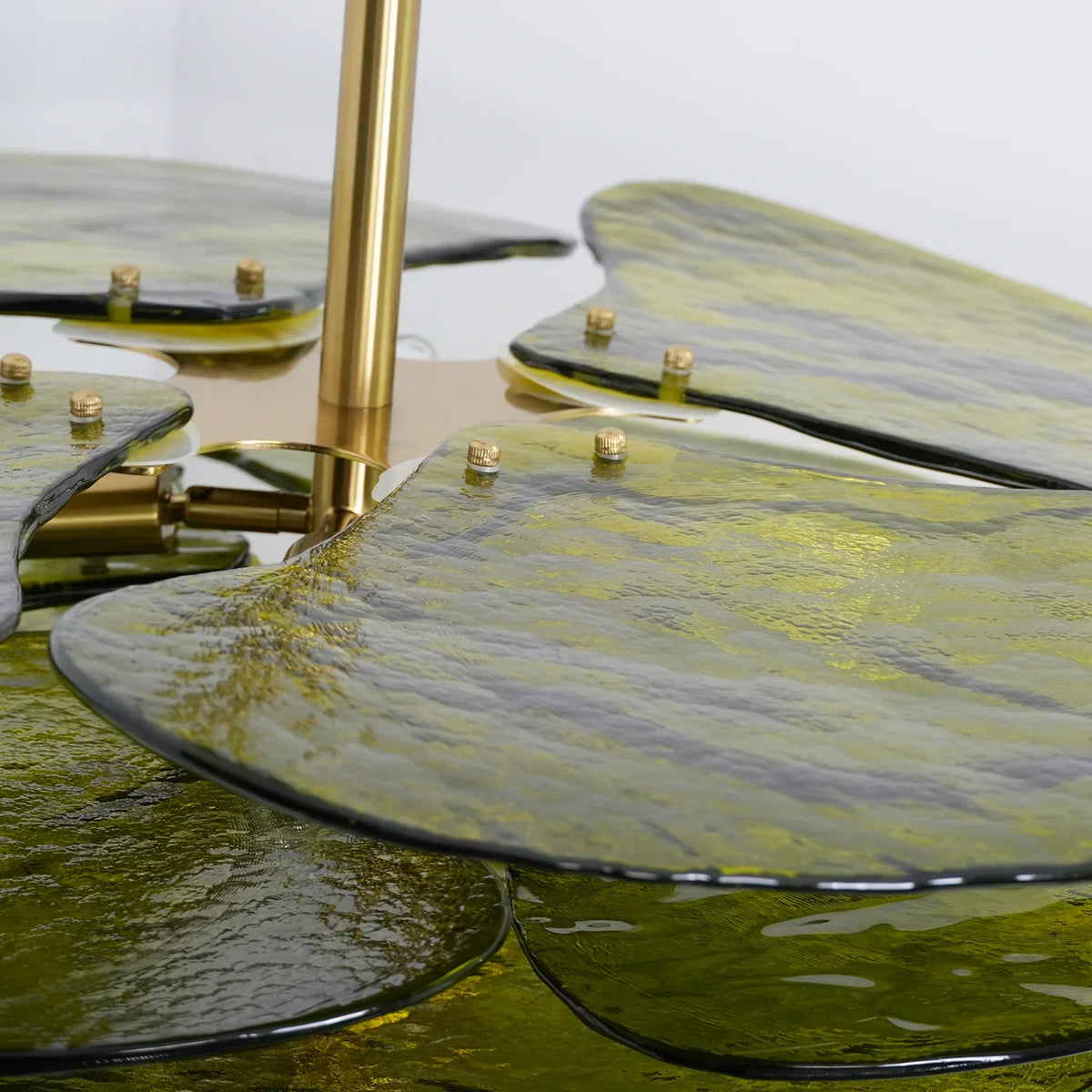 Leaf Lilypad Glass Chandelier - view 12 | Metavaya
