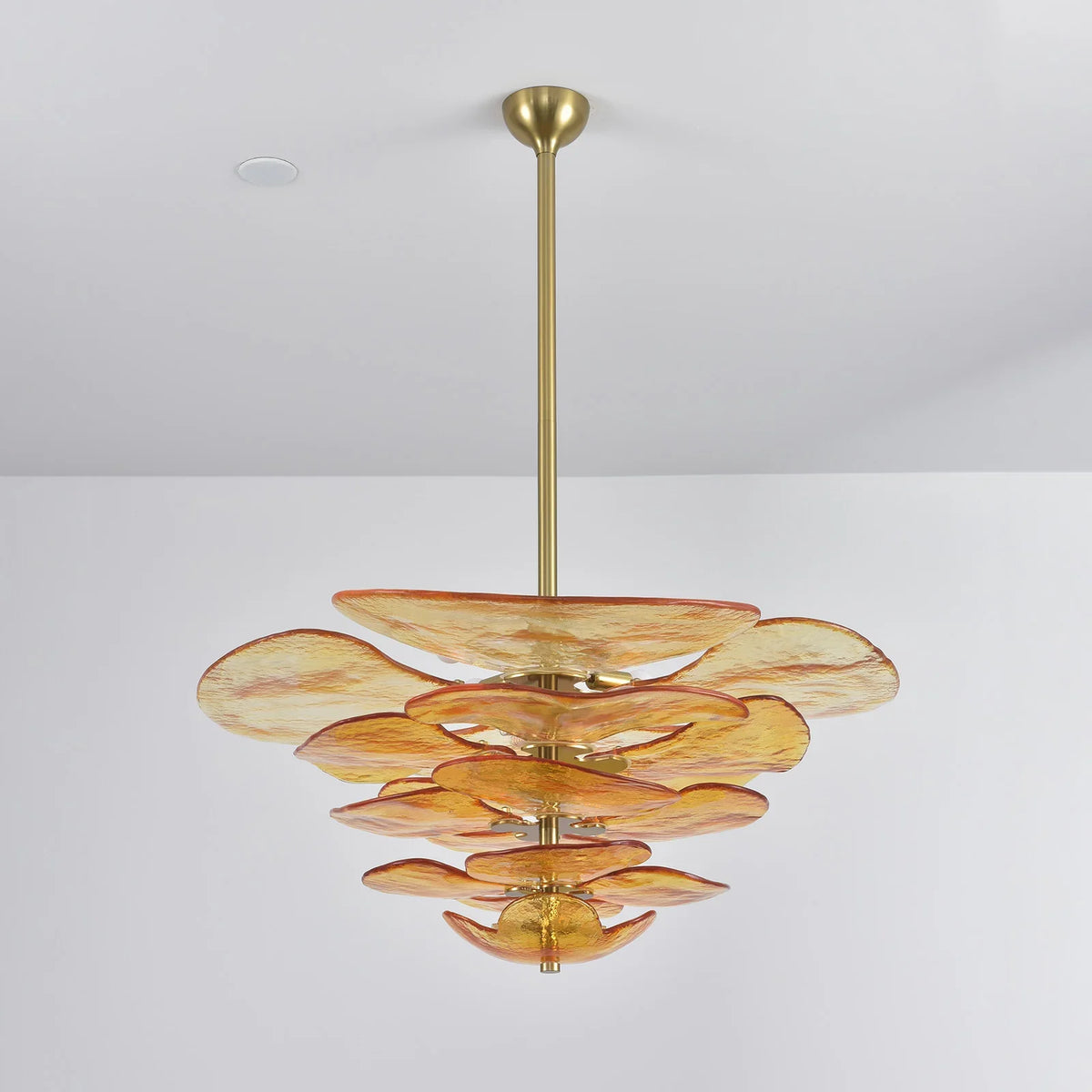 Leaf Lilypad Glass Chandelier - view 16 | Metavaya