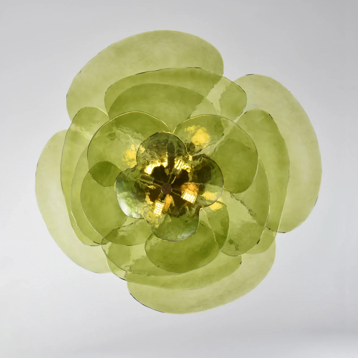 Leaf Lilypad Glass Chandelier - view 40 | Metavaya