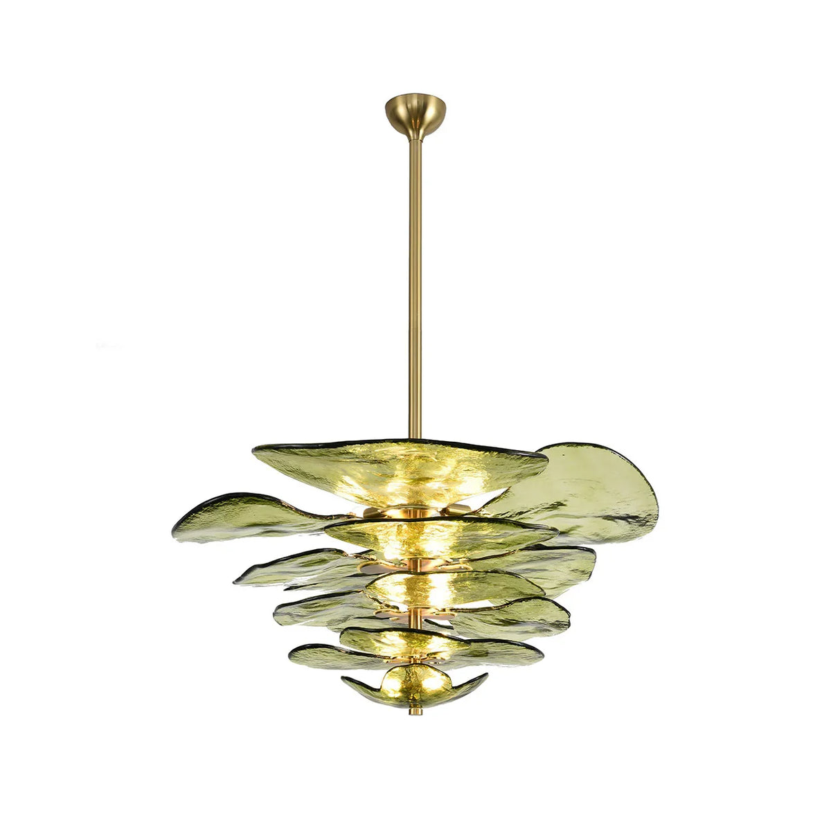 Leaf Lilypad Glass Chandelier | Metavaya