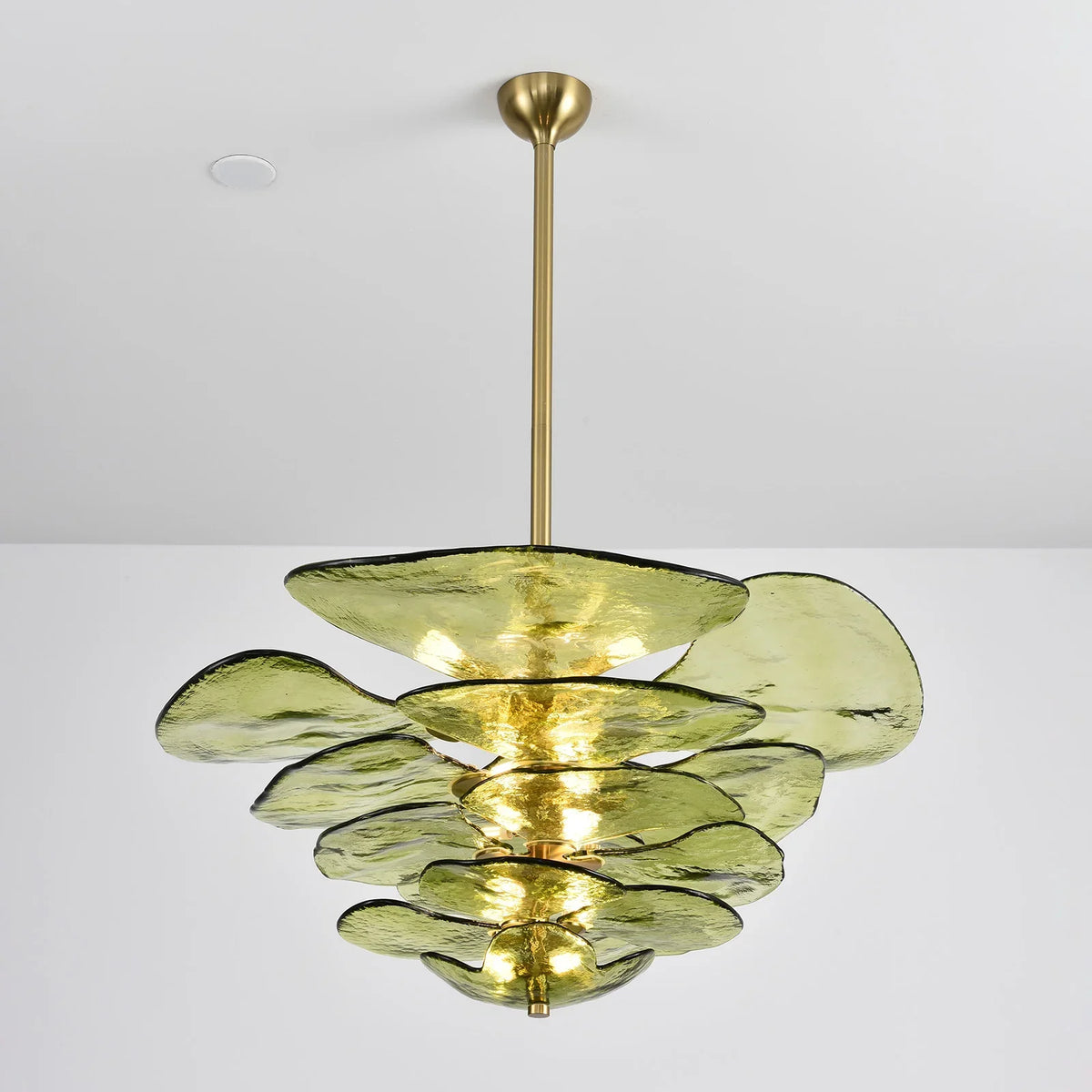 Leaf Lilypad Glass Chandelier - view 36 | Metavaya