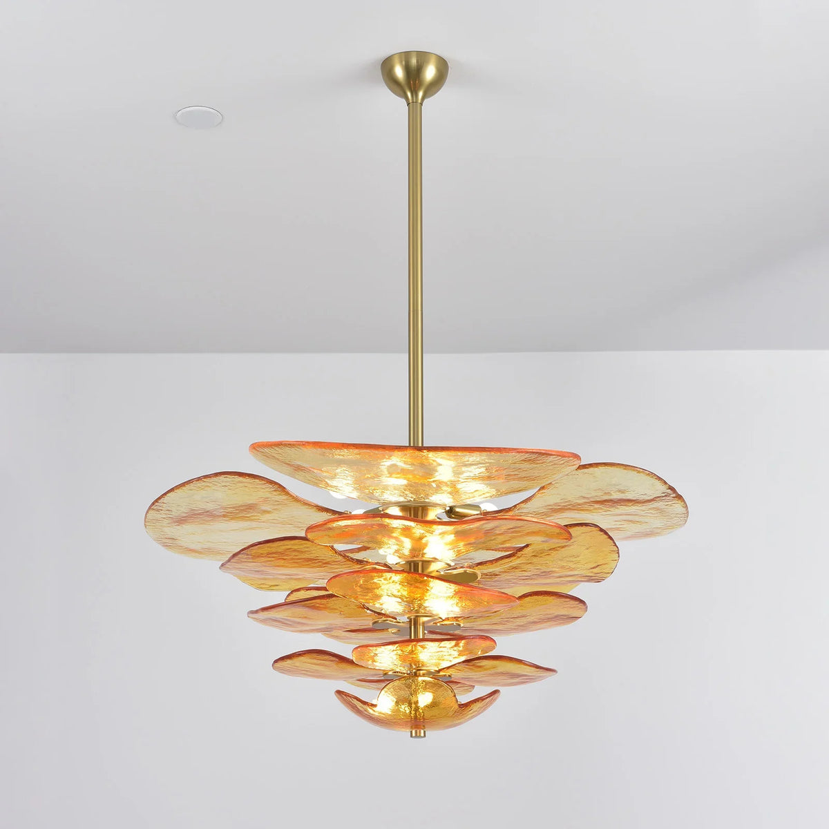 Leaf Lilypad Glass Chandelier - view 19 | Metavaya