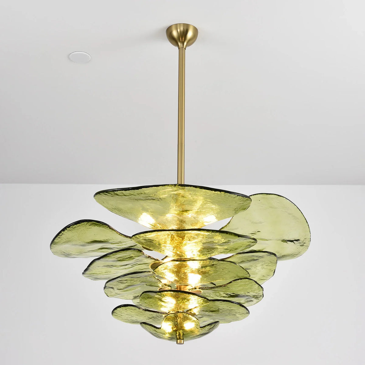 Leaf Lilypad Glass Chandelier - view 37 | Metavaya