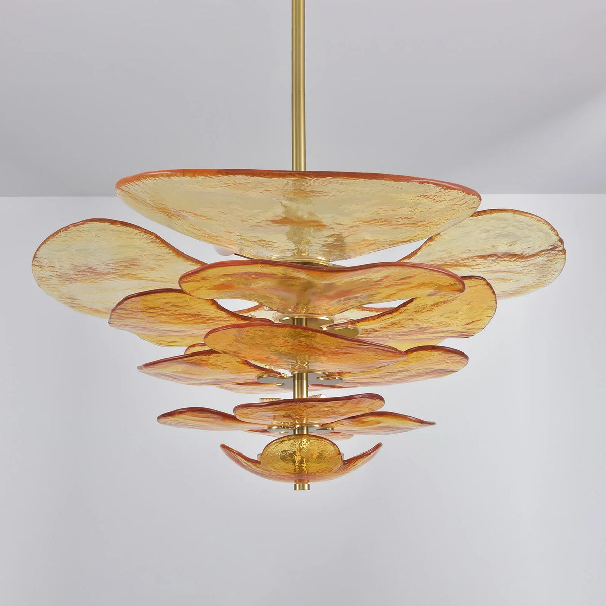 Leaf Lilypad Glass Chandelier - view 20 | Metavaya
